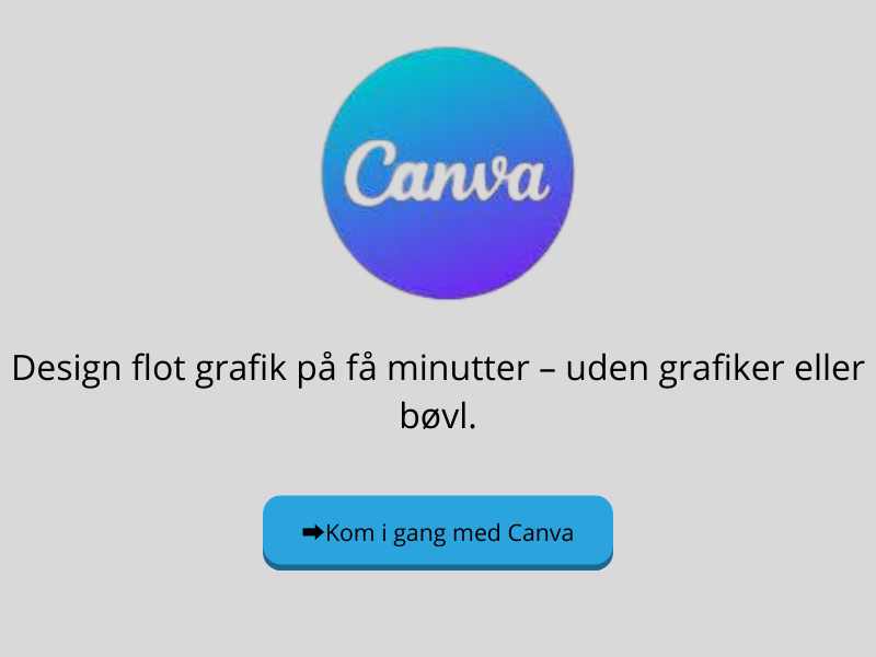 CANVA -Design flot grafik på få minutter – uden grafiker eller bøvl.
