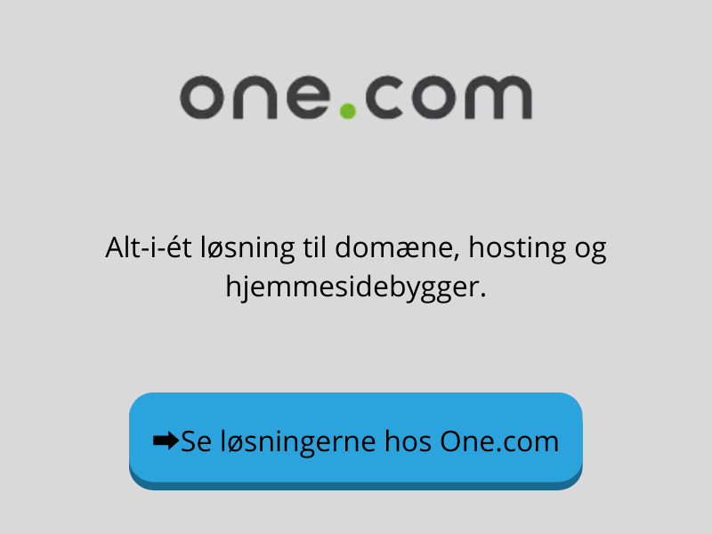 One.com -Alt-i-ét løsning til domæne, hosting og hjemmesidebygger.