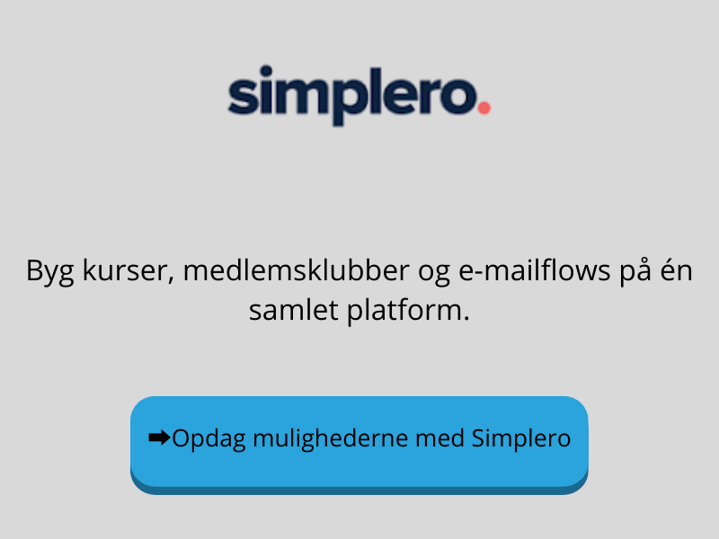 SIMPLERO - Byg kurser, medlemsklubber og e-mailflows på én samlet platform.