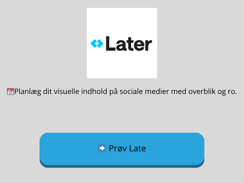 LATER - ET VÆRTØJ TIL SELVSTÆNDIGE  - Sociale medier og planlægning af synlighed